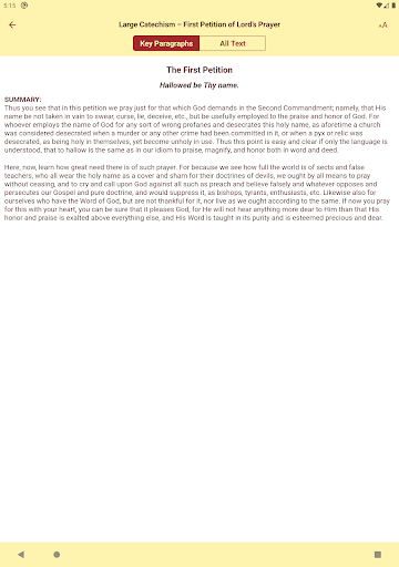 Lutheran Catechism Screenshot