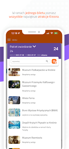 Krośnieńska Karta Turysty Screen 2