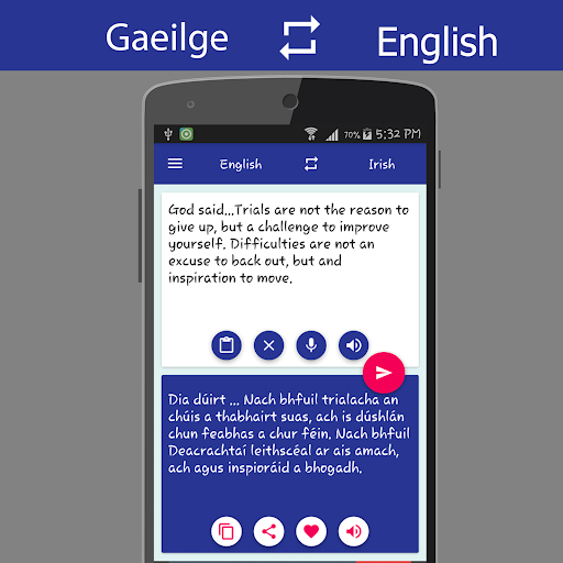 Irish English Translator Screen 2