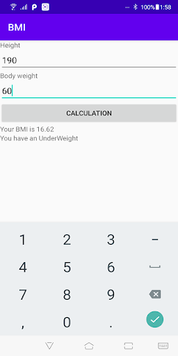 BMI Calculator Screen 2