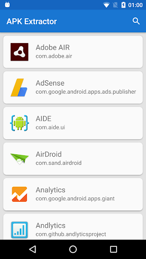 Android application APK Extractor screenshort