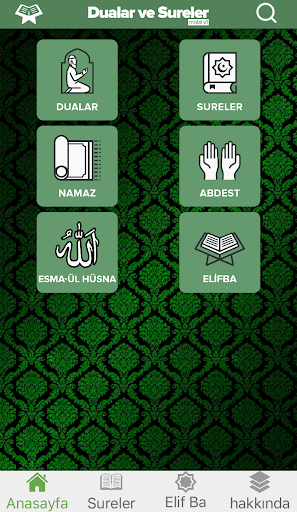 Android application Dualar ve Sureler screenshort