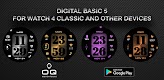 screenshot of Digital Basic 5  Wear OS 4+