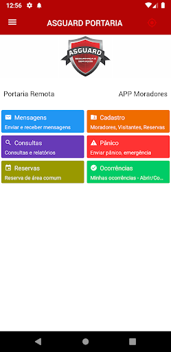 Android application ASGUARD PORTARIA screenshort