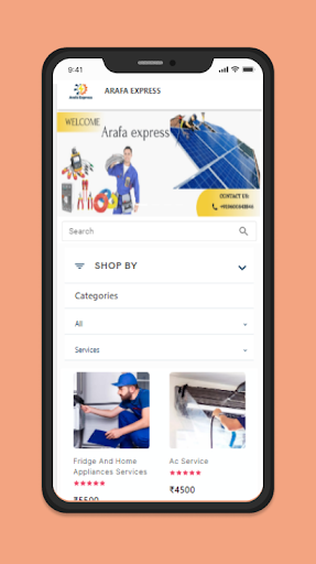 Android application Arafa Express screenshort