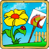 Baby coloring apps:the flowers icon