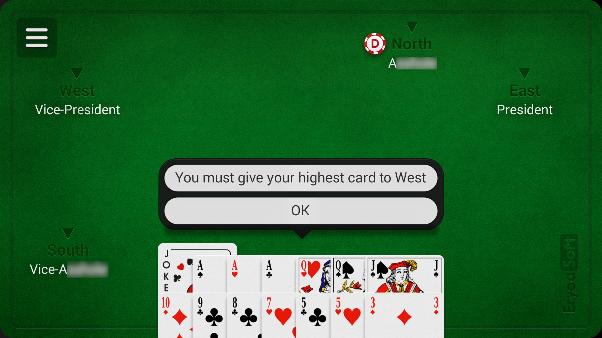 Android application President - Card Game screenshort
