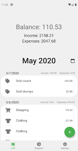 Android application Finance Manager screenshort