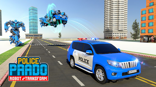 Police Prado Robot Car Transform War Robot Games