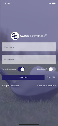 Android application Swing Essentials Golf App screenshort