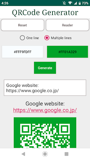 Android application QRCoder (Reader & Generator) screenshort