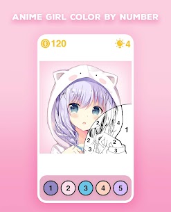Anime Girl Color by Number – Anime Coloring Book 1