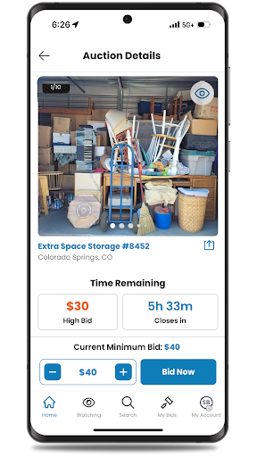 StorageTreasures Auction App Screen 2