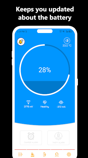 Battery Charge & Theft Alarm Screen 2