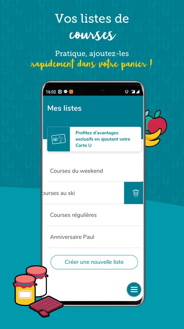 Android application Courses U vos courses en ligne screenshort