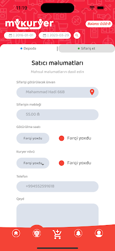 MyKuryer Screen 2