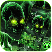 Green Horrific Zombie Skull Theme  Icon