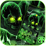 Green Horrific Zombie Skull Theme