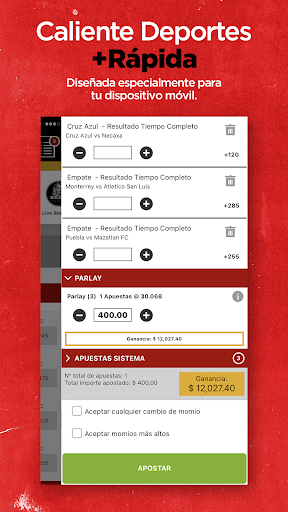 Android application Caliente Deportes Rápida screenshort