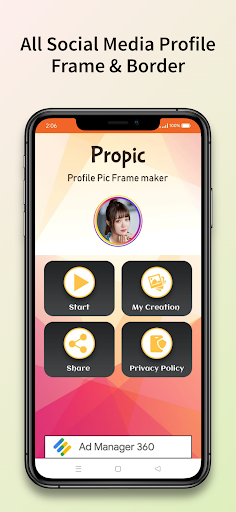 Android application Propic Profile Pic Frame Maker screenshort