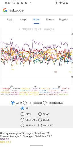 GnssLogger App Screenshot