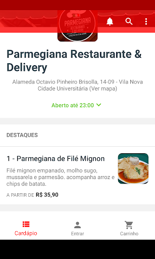 Parmegiana Delivery Screen 2