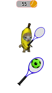 Cat Meow Tennis Sport Battle