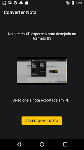 Android application Nota Negociação XP para Excel screenshort