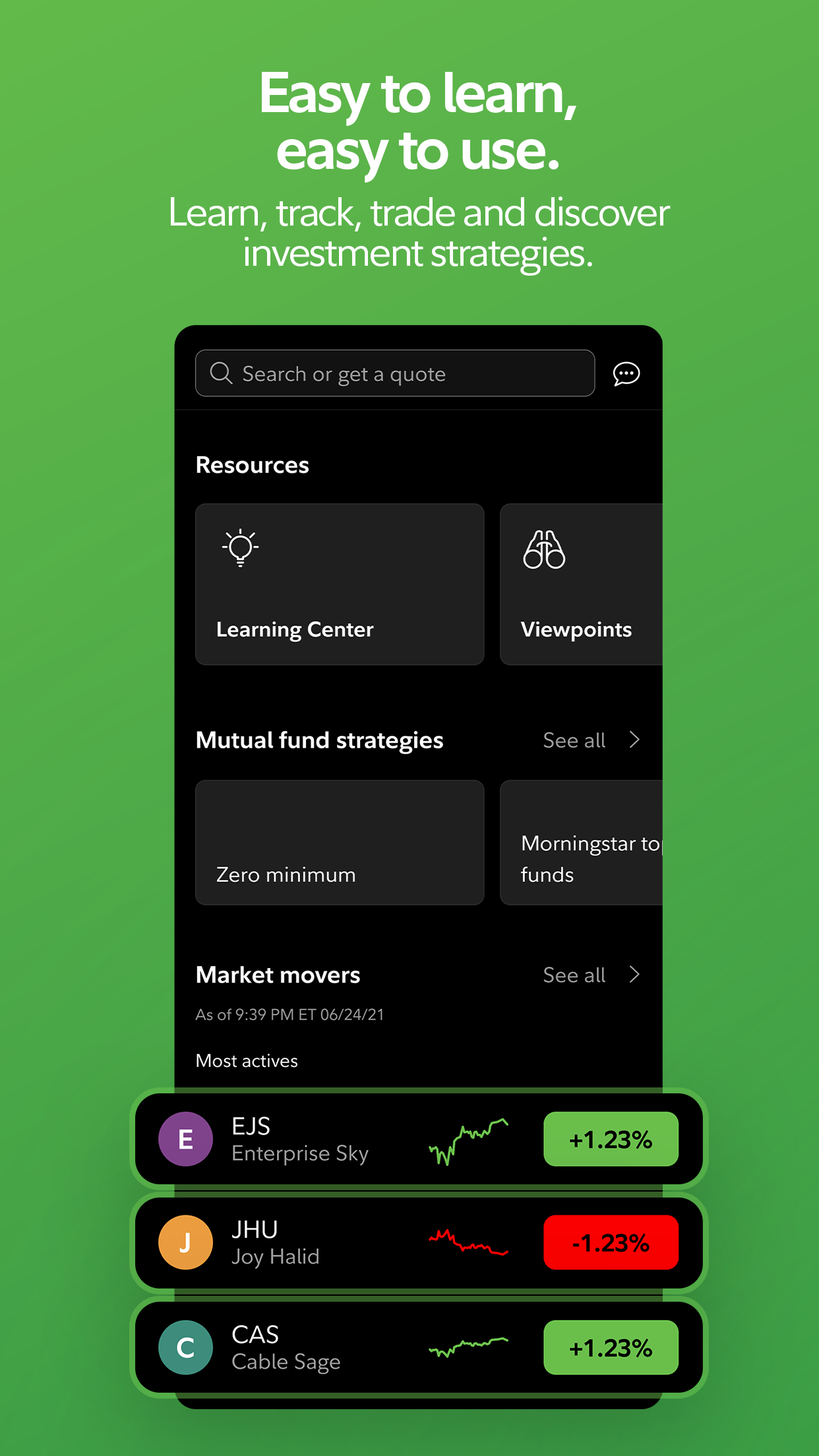 Android application Fidelity Investments screenshort