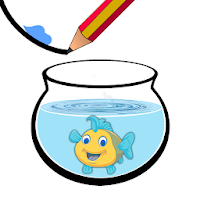 Happy Cute Fish - Water And Sa