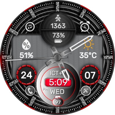 N-SPORT364 HybirdRed WatchFace screenshot 11