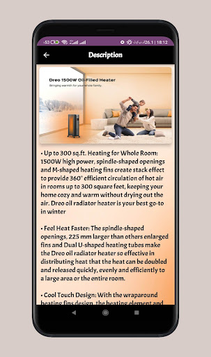 Android application dreo radiator heater guide screenshort