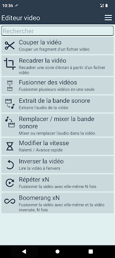 Aperçu de l'application