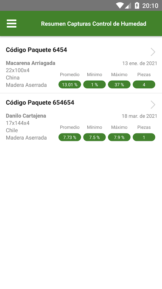 #6. Control Humedad (Android) di: Instituto Forestal Chile