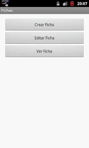 Android application Fichas screenshort