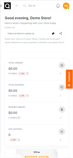 Android application QShop ecommerce screenshort