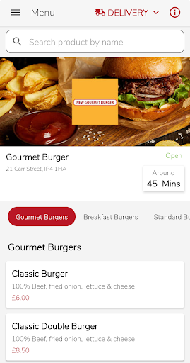 Android application Gourmet Burger screenshort