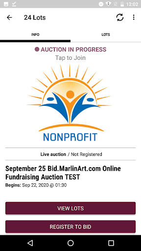 Marlin Auctions Screen 2