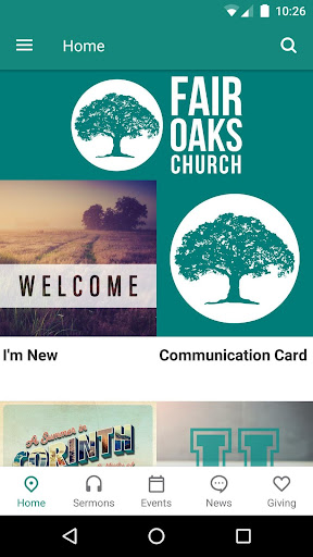 Android application Fair Oaks Church App screenshort