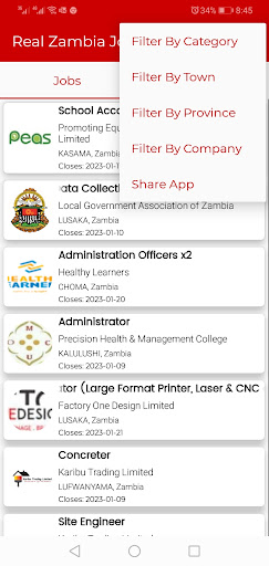 Real Zambia Jobs Screen 3