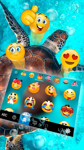 Blue Sea Turtle Keyboard Theme Screen 2