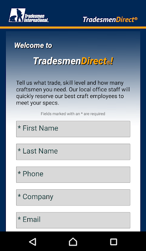 TradesmenDirect Screen 2
