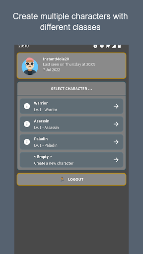 Android application Text RPG screenshort