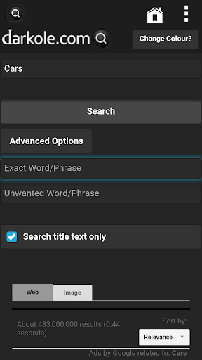 Black Search Bar for Google