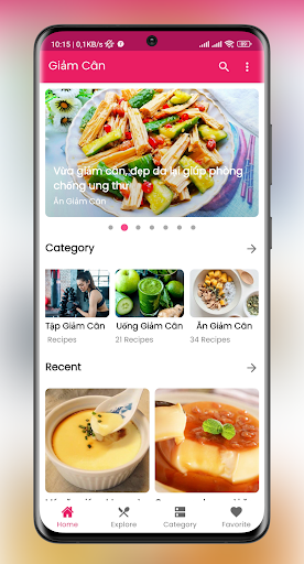 Android application Thực đơn giảm cân eat clean screenshort