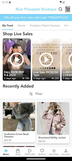 Screenshot of Blue Pineapple Boutique