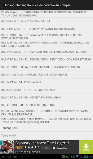 Undang2 Pemberantasan Korupsi Screen 2