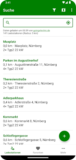 Android application E-Ladestationen screenshort