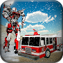 Fire Truck Robot Transformation Winter Snow Rescue