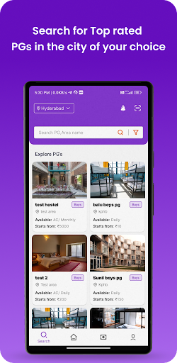 Android application PG Planner screenshort